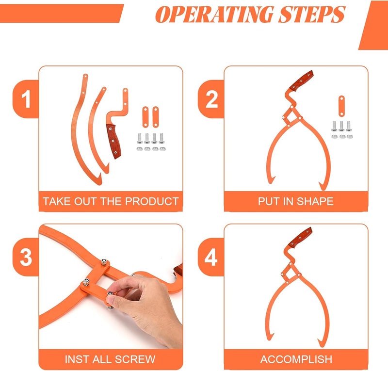 LEARNIBEE Store Log Tongs 13",Log Grabber, Log Lifter, Longging Tongs Loads Up to 330 Lbs, Anti Slip Log Lifting Hook for Handling Dragging Carrying Tool - Image 5